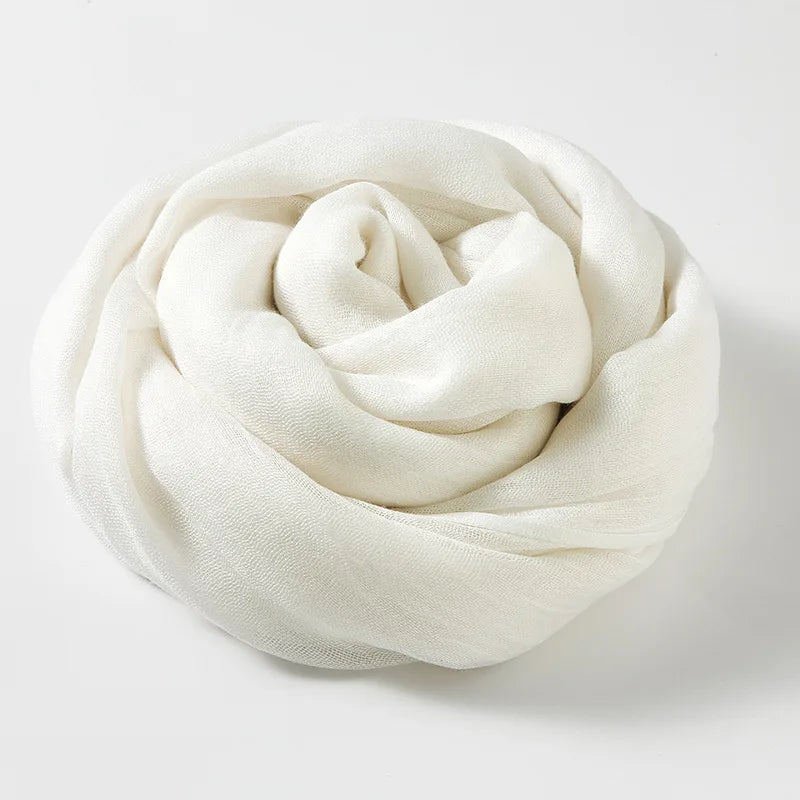 Ladies Solid Color Cotton Linen Scarf