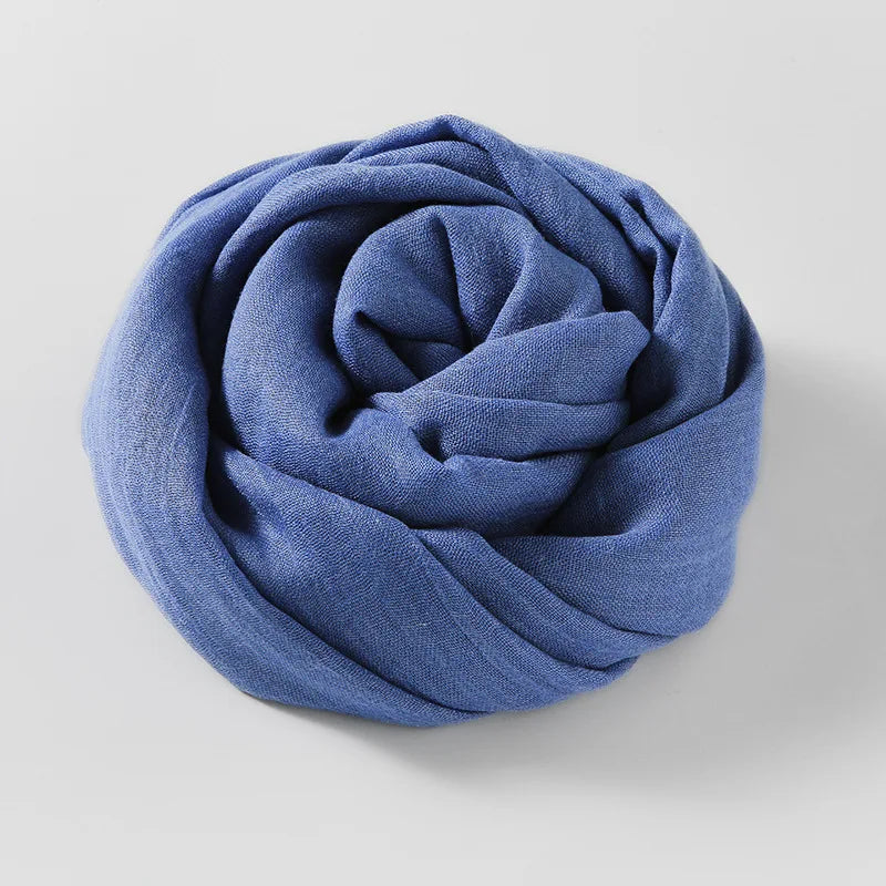 Ladies Solid Color Cotton Linen Scarf