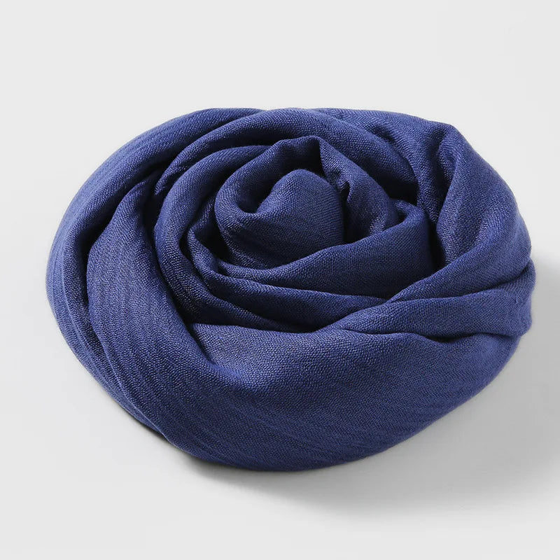 Ladies Solid Color Cotton Linen Scarf