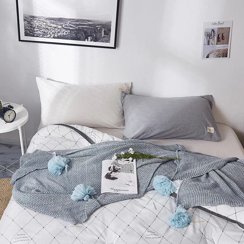 Cotton Knitted Throw Exquisite Oeko-Tex Certification