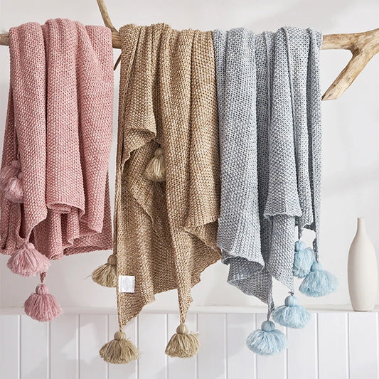 Cotton Knitted Throw Exquisite Oeko-Tex Certification