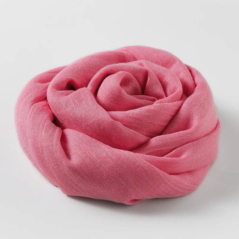 Ladies Solid Color Cotton Linen Scarf