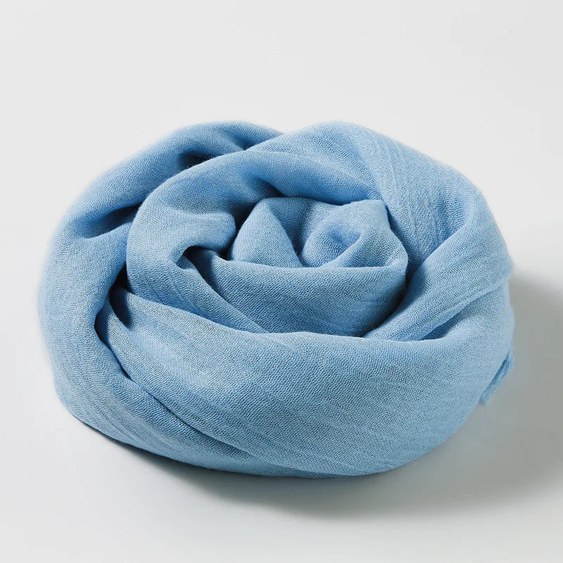 Ladies Solid Color Cotton Linen Scarf