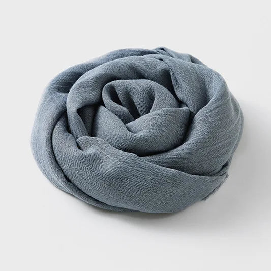 Ladies Solid Color Cotton Linen Scarf