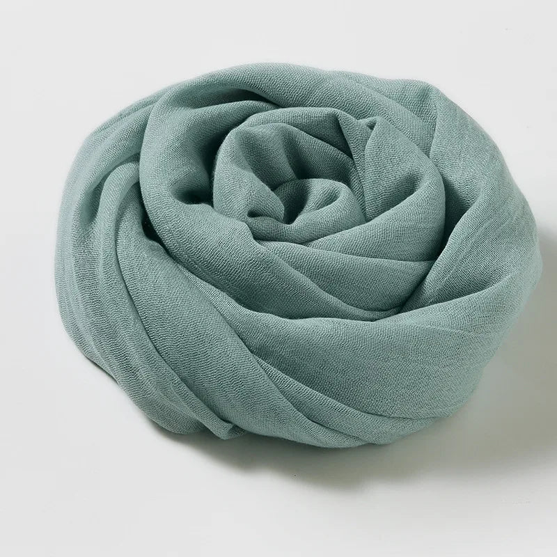 Ladies Solid Color Cotton Linen Scarf