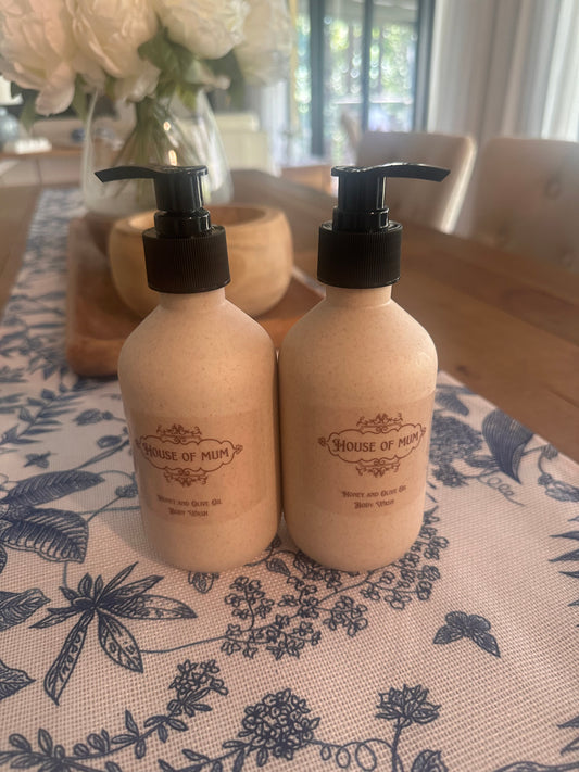 Honey and Olive Oil Body wash Chemical Free 300 ml bottle