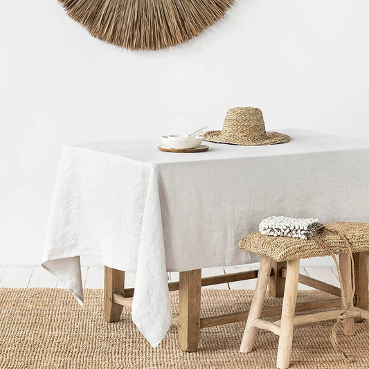 100% Pure Linen Natural  Rectangle Tablecloth ,European Flax Linen