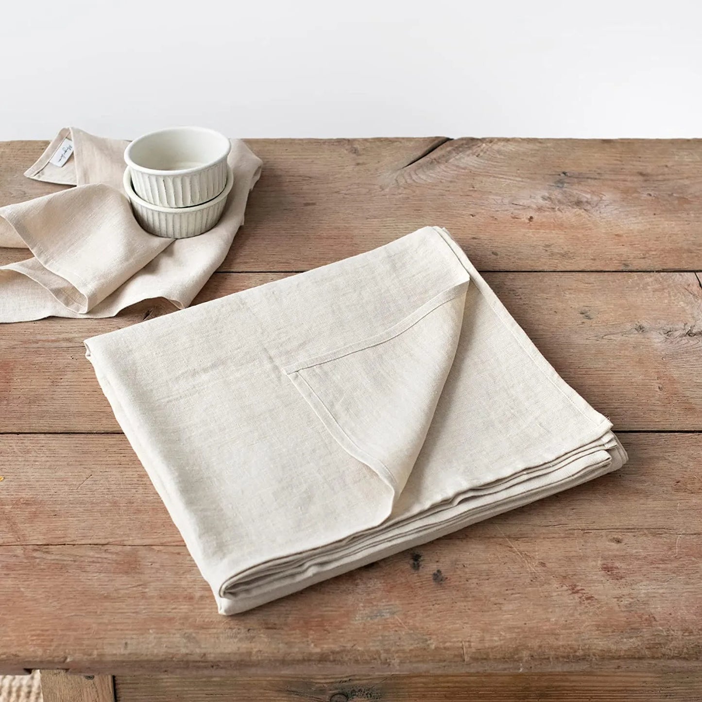 100% Pure Linen Natural  Rectangle Tablecloth ,European Flax Linen